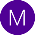 A purple circle with the letter M inside it.
